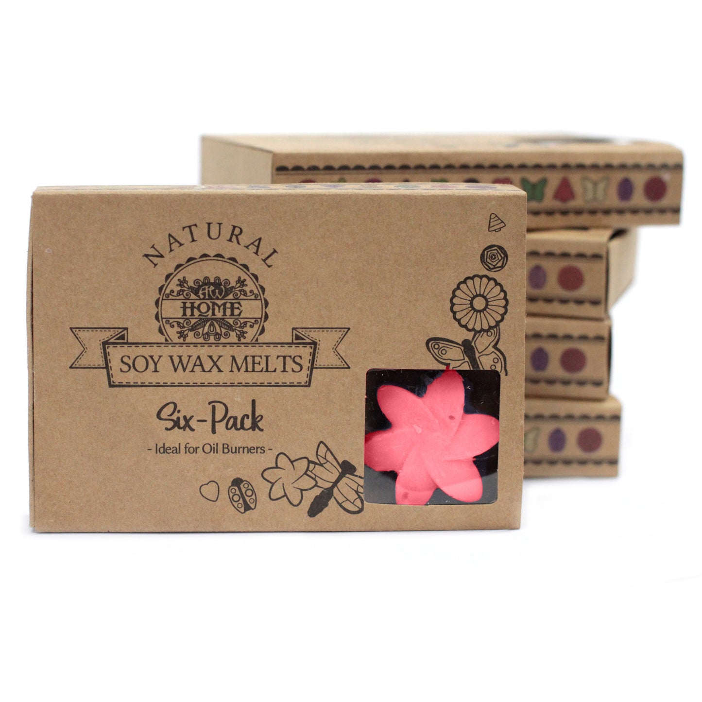 Schachtel mit 6 Sojawachsschmelzen - Klassische Rose