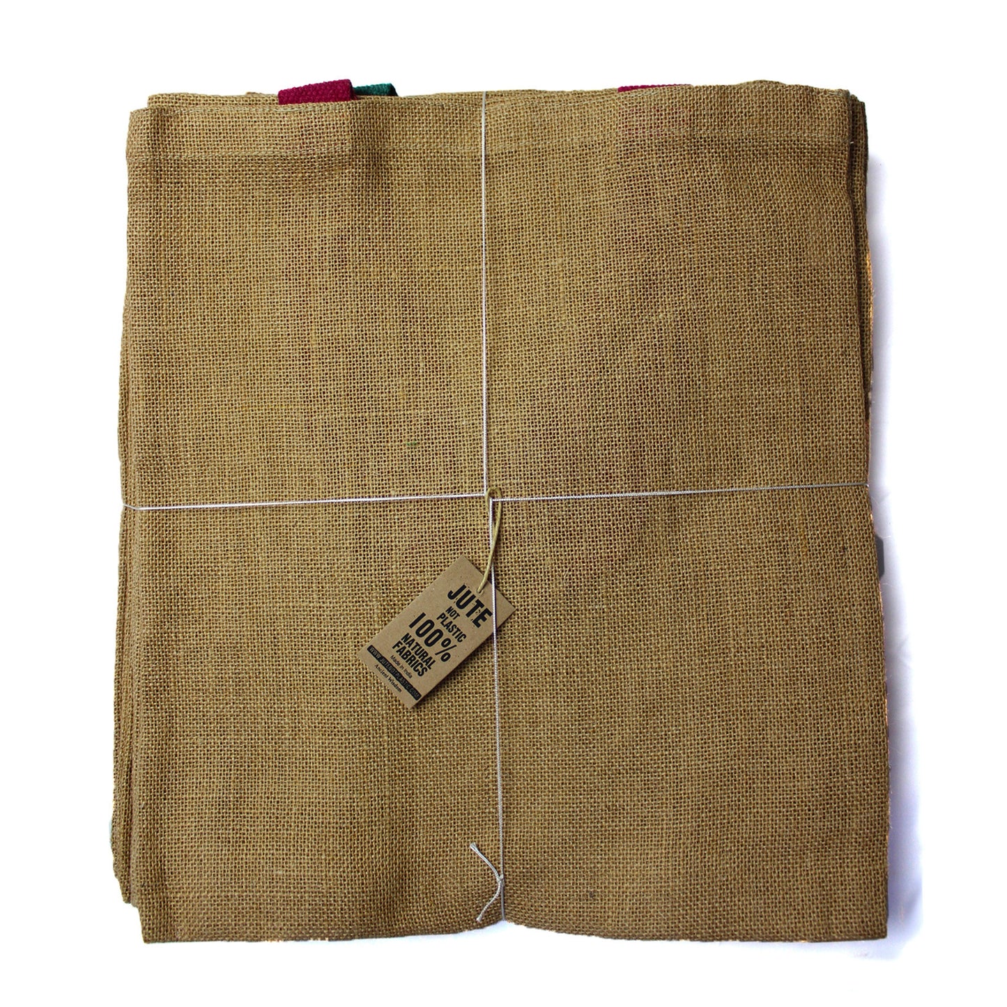 Große Jutetasche - 5 farbige Griffe