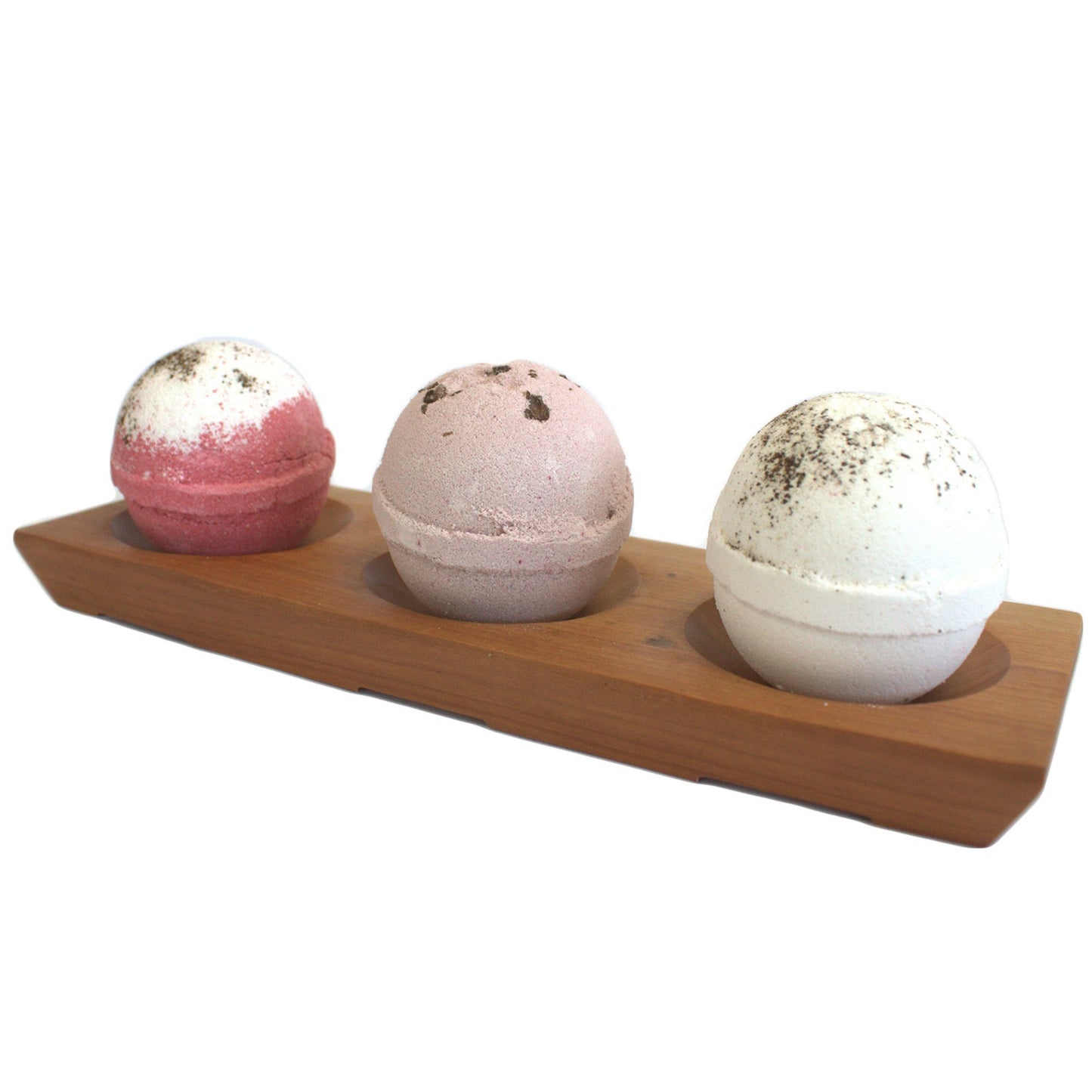 Porte-savon à trois cavités en acajou