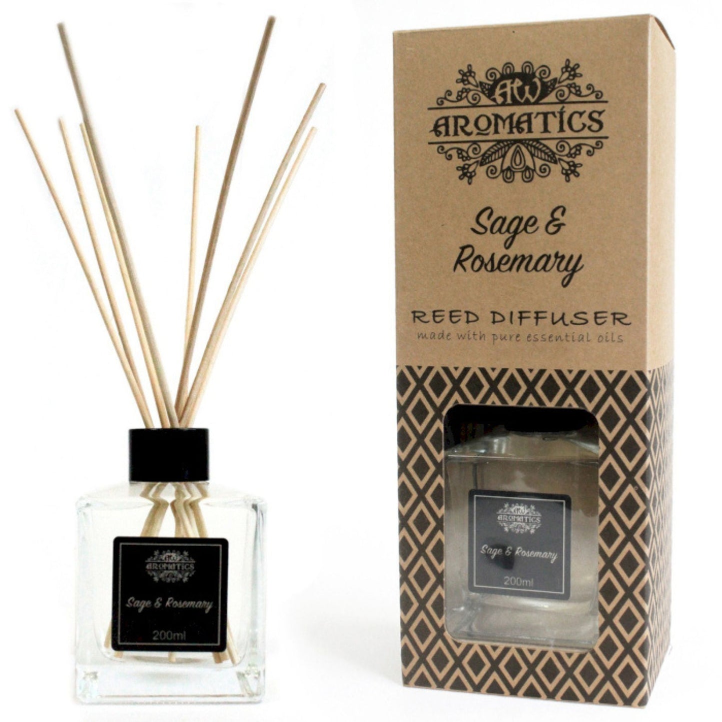 Diffuseur de roseaux aux huiles essentielles - Sauge et romarin