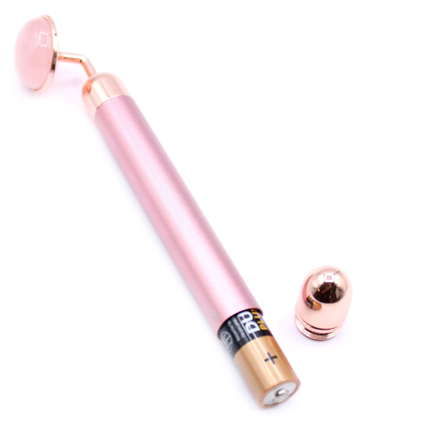 Rouleau vibrant en pierre précieuse - Quartz rose
