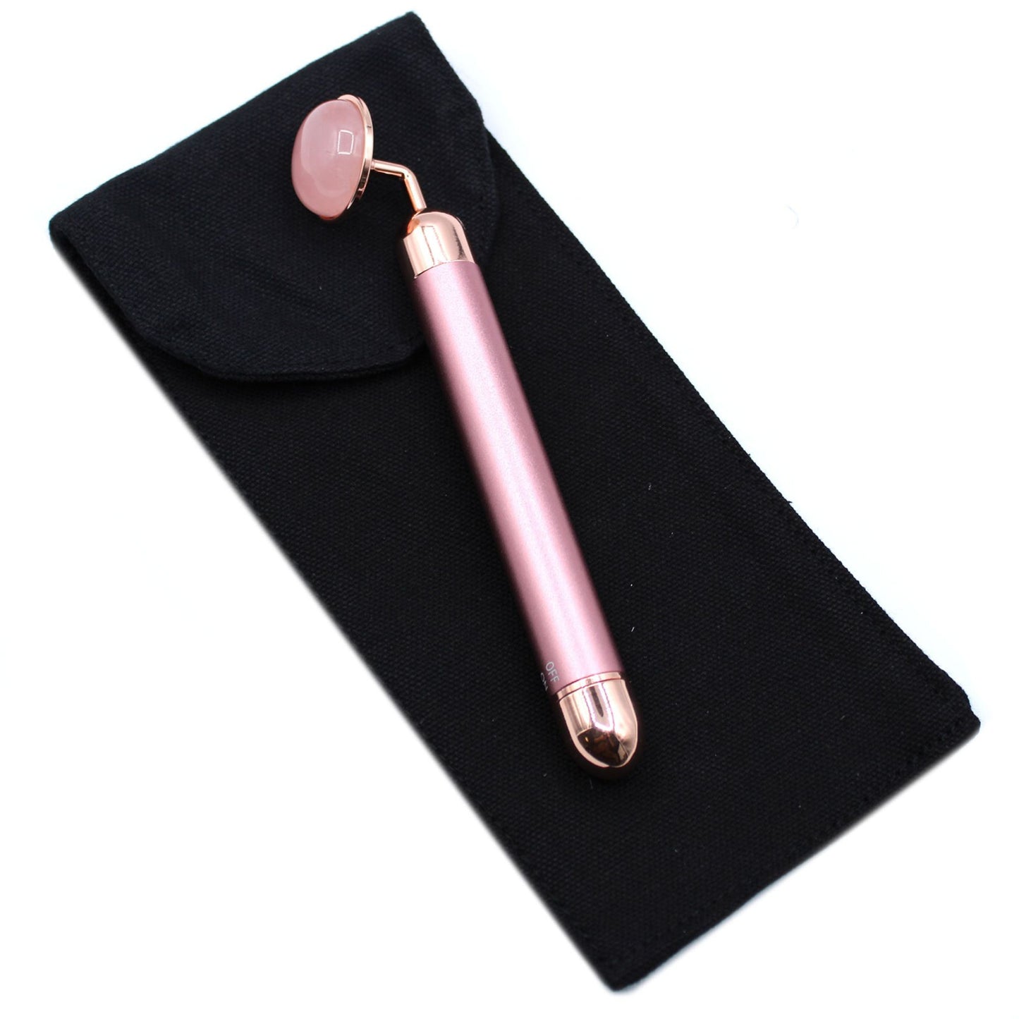 Rouleau vibrant en pierre précieuse - Quartz rose