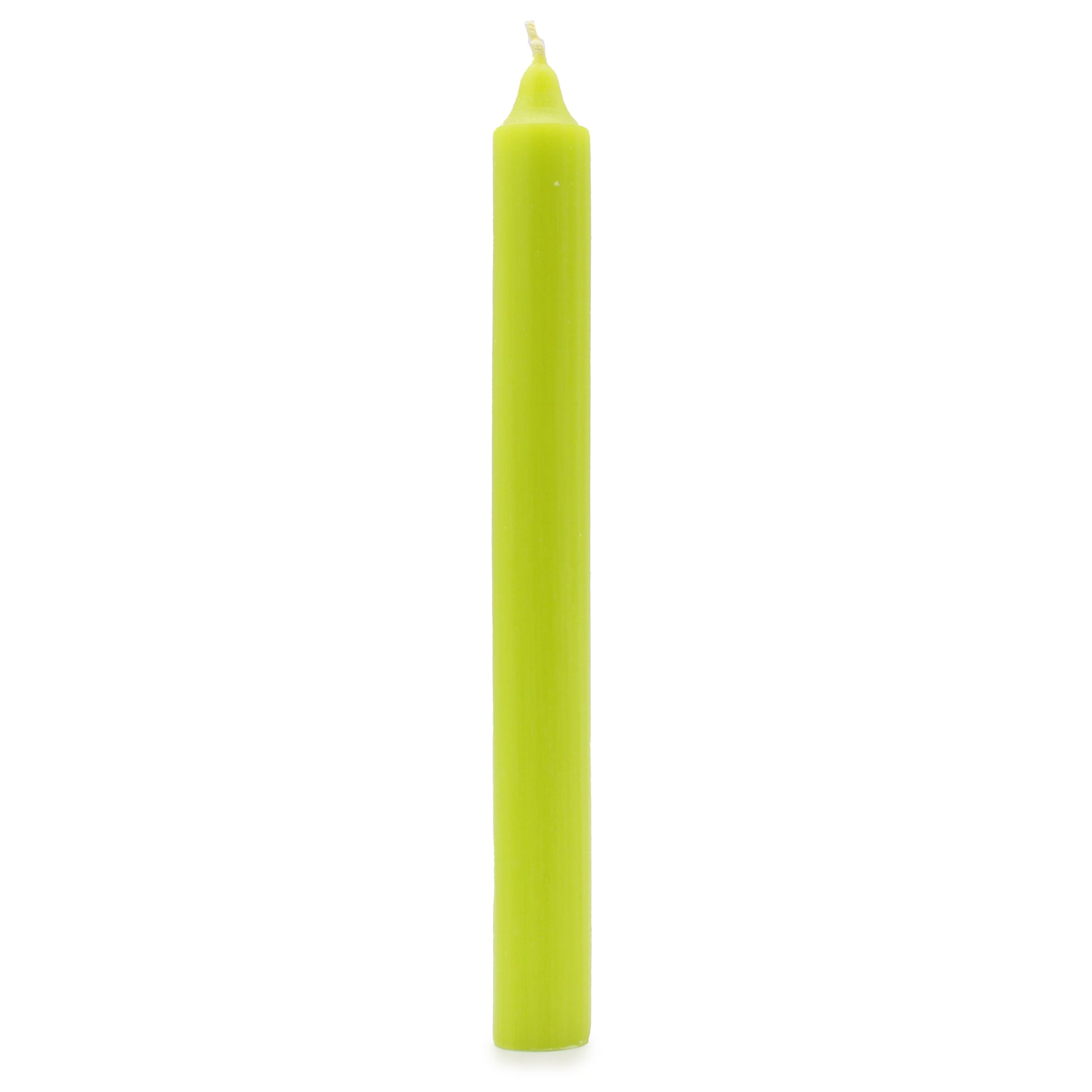 10 x Velas a granel de color sólido - Verde lima rústico - Paquete de 10