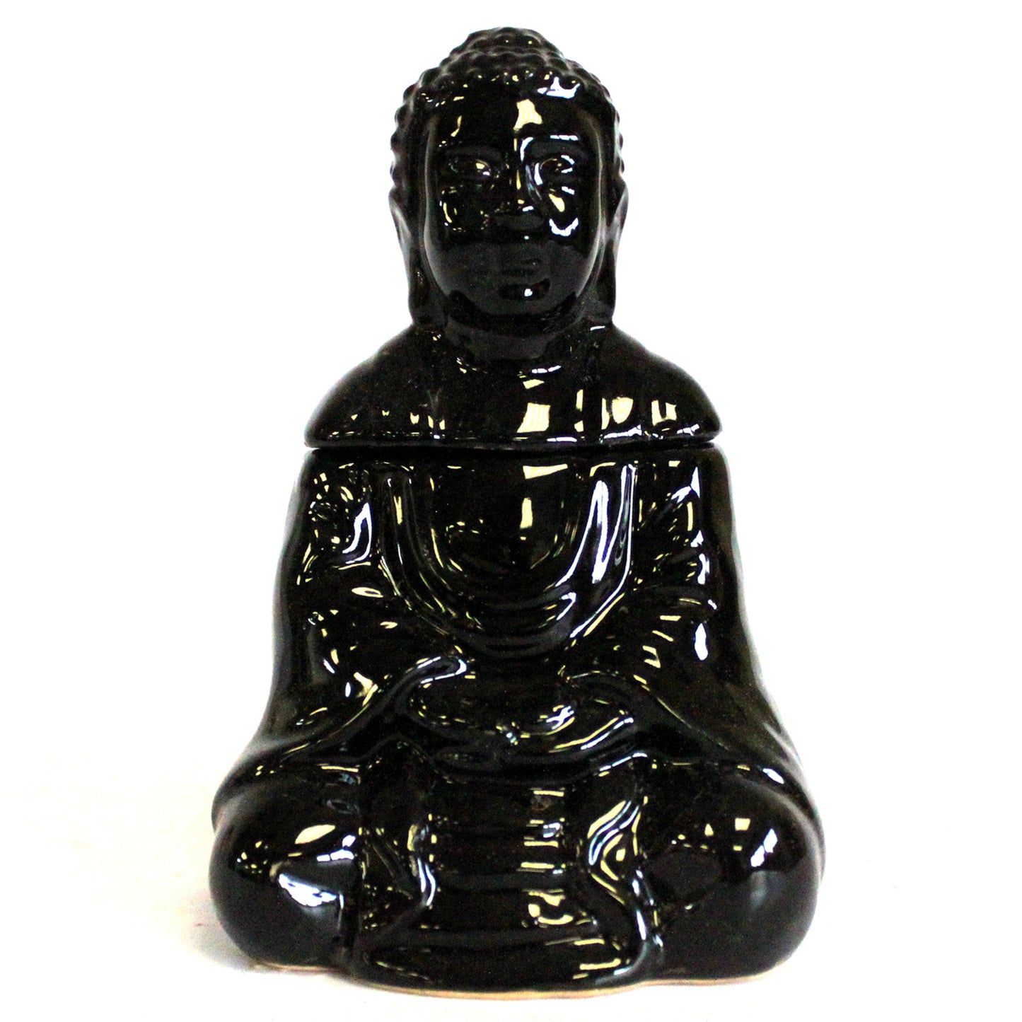Brûleur à huile Bouddha assis - Noir