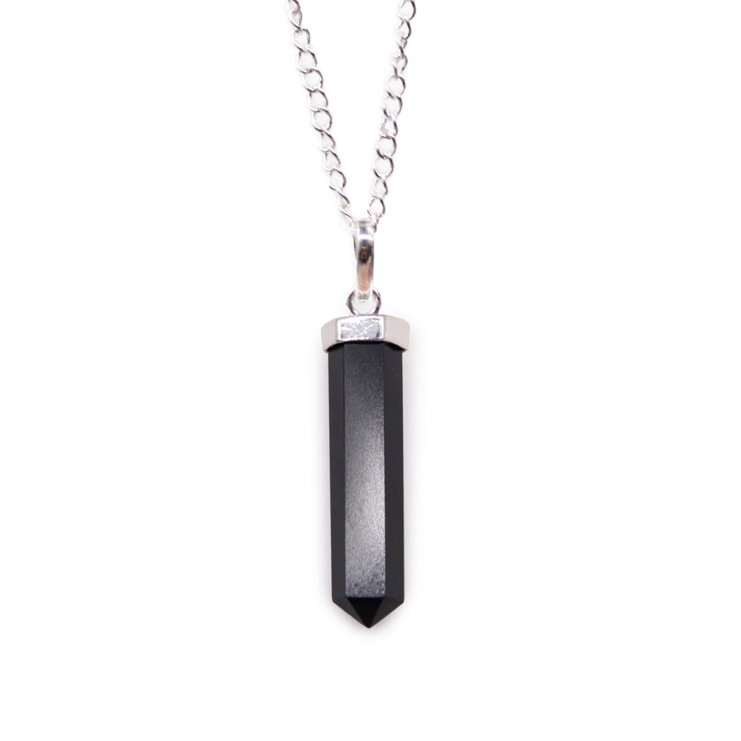 Pendentif classique en pierre précieuse - Agate noire