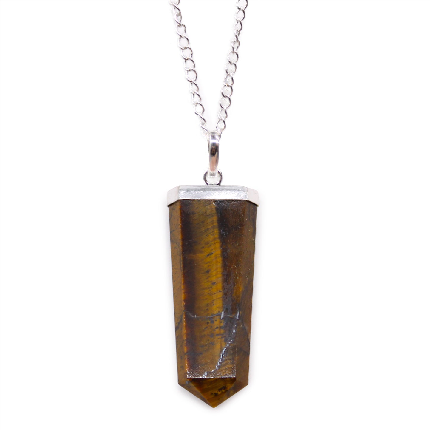 Pendentif en pierre précieuse plate - Œil de tigre