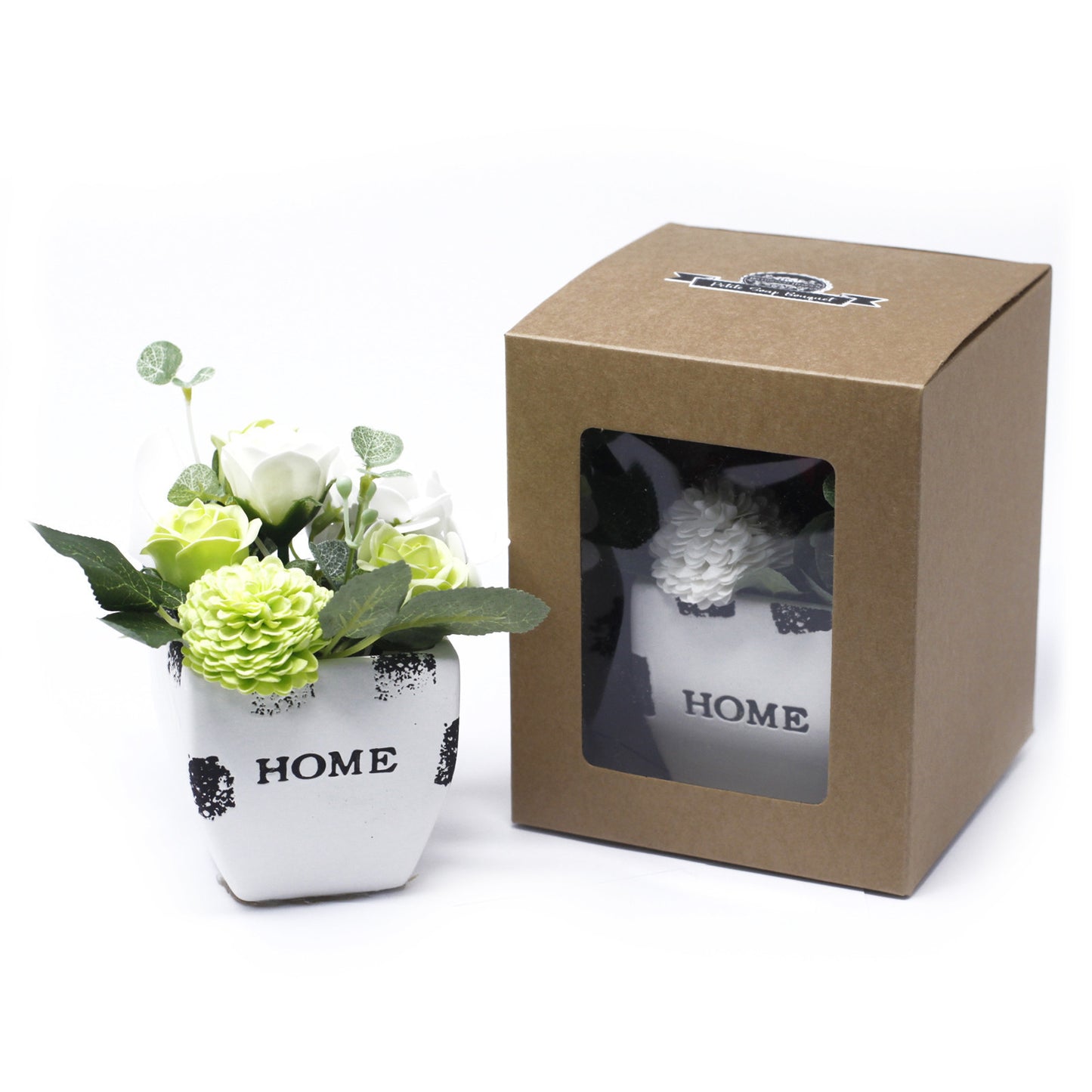 Bouquet Petit Pot Cadeau - Bleu Apaisant