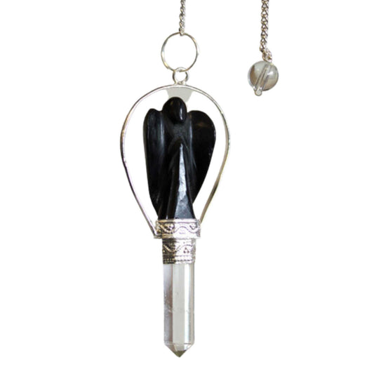 Pendule d'ange avec anneau d'agate noire