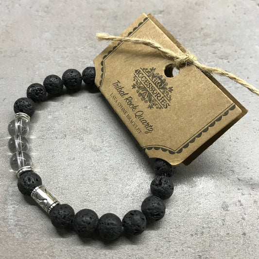 Lavastein Armband - Sonnensystem - Silber