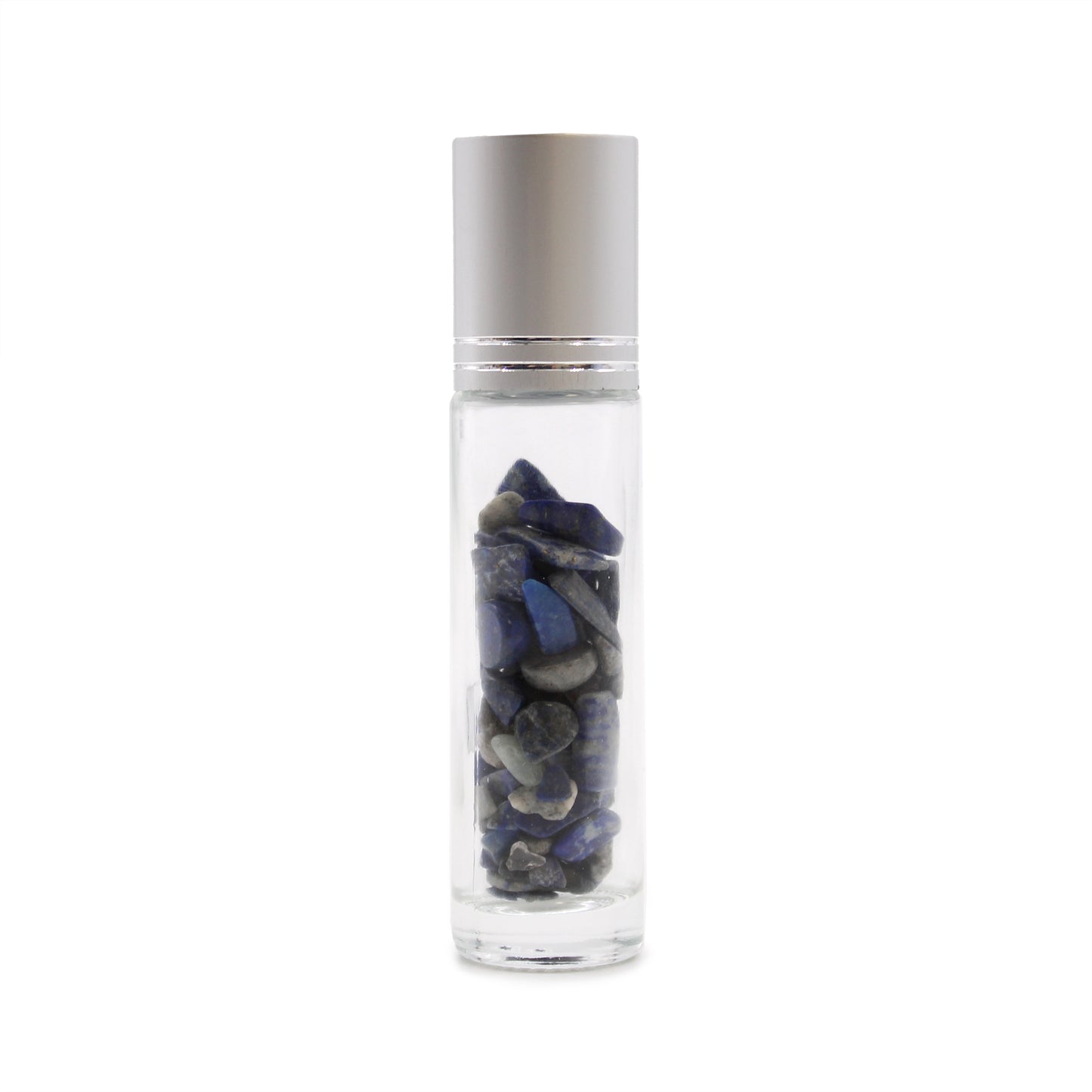 Flacon à bille pour huiles essentielles en pierres précieuses - Sodalite - Bouchon argenté