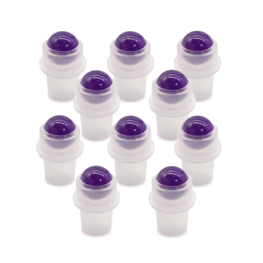 Embout roller en pierre précieuse pour flacon de 5 ml – Améthyste