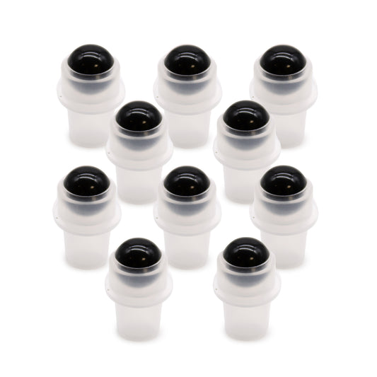 Embout roller en pierre précieuse pour flacon de 5 ml – Tourmaline noire
