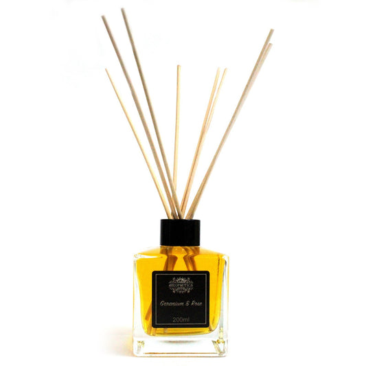 Diffuseur de roseaux aux huiles essentielles - Géranium et rose