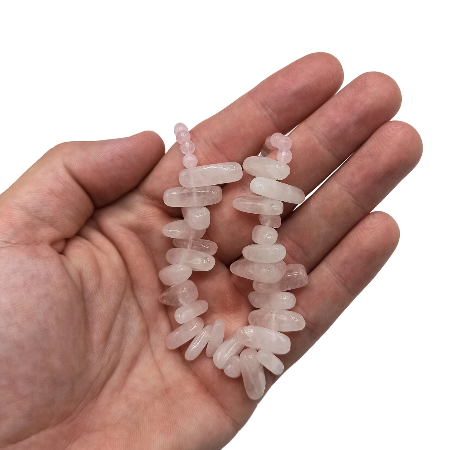 Collier Longstone en pierres précieuses - Quartz rose