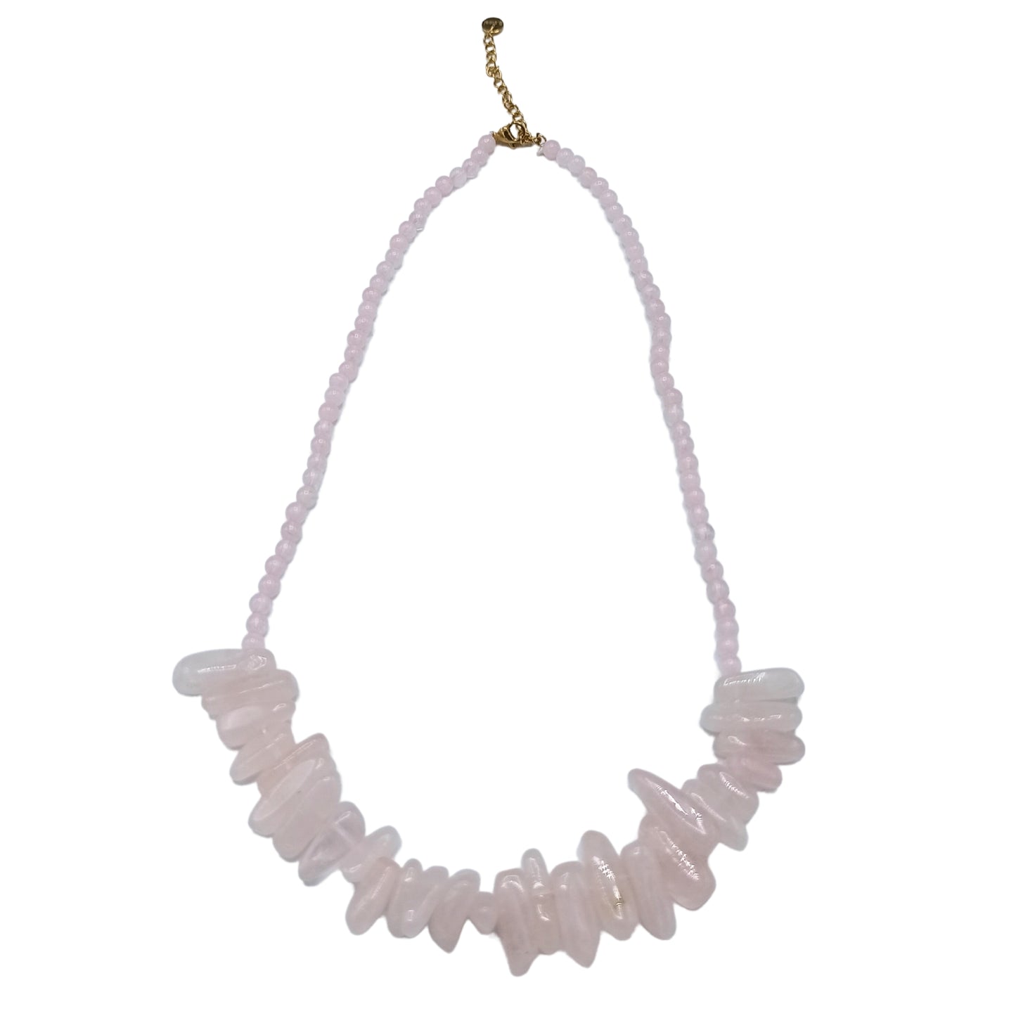 Collier Longstone en pierres précieuses - Quartz rose