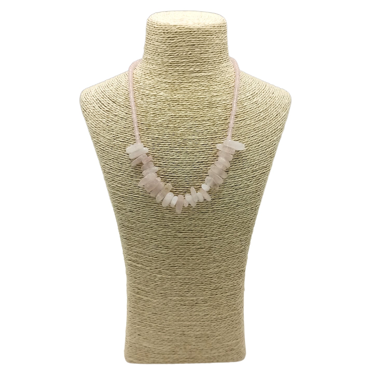Collier Longstone en pierres précieuses - Quartz rose