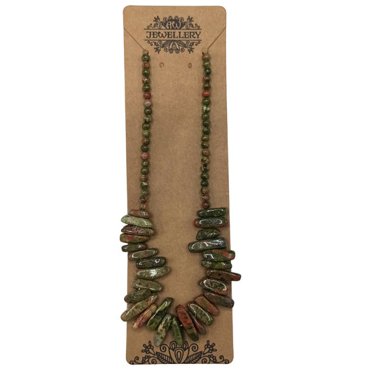 Collier Longstone en pierres précieuses - Agate mousse