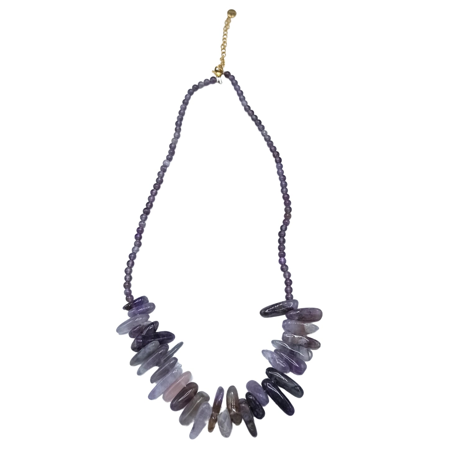 Collier long en pierres précieuses - Améthyste