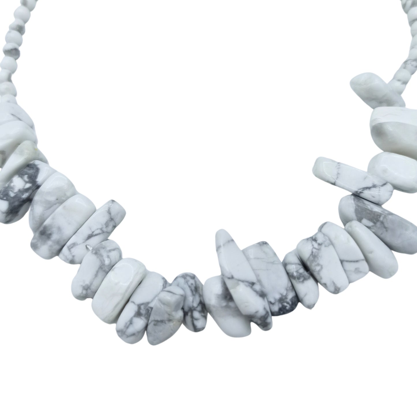 Collier Longstone en pierres précieuses - Jaspe blanc