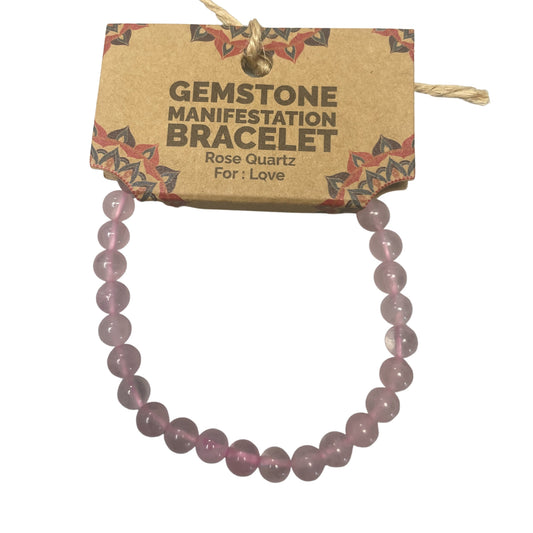 Bracelet Manifestation en Pierres Précieuses - Quartz Rose - Amour