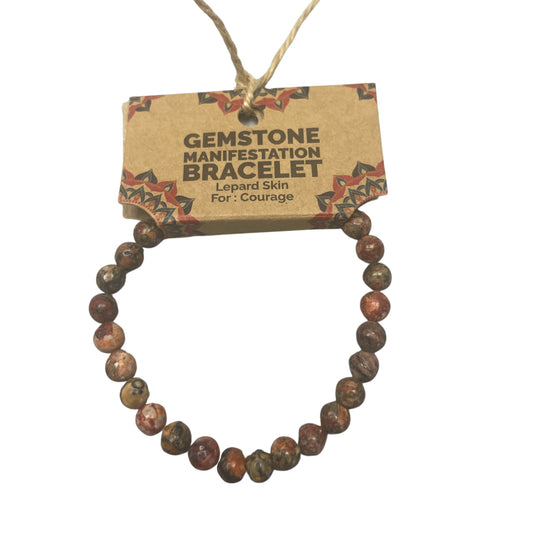 Bracelet Manifestation en Pierres Précieuses - Peau de Léopard - Courage