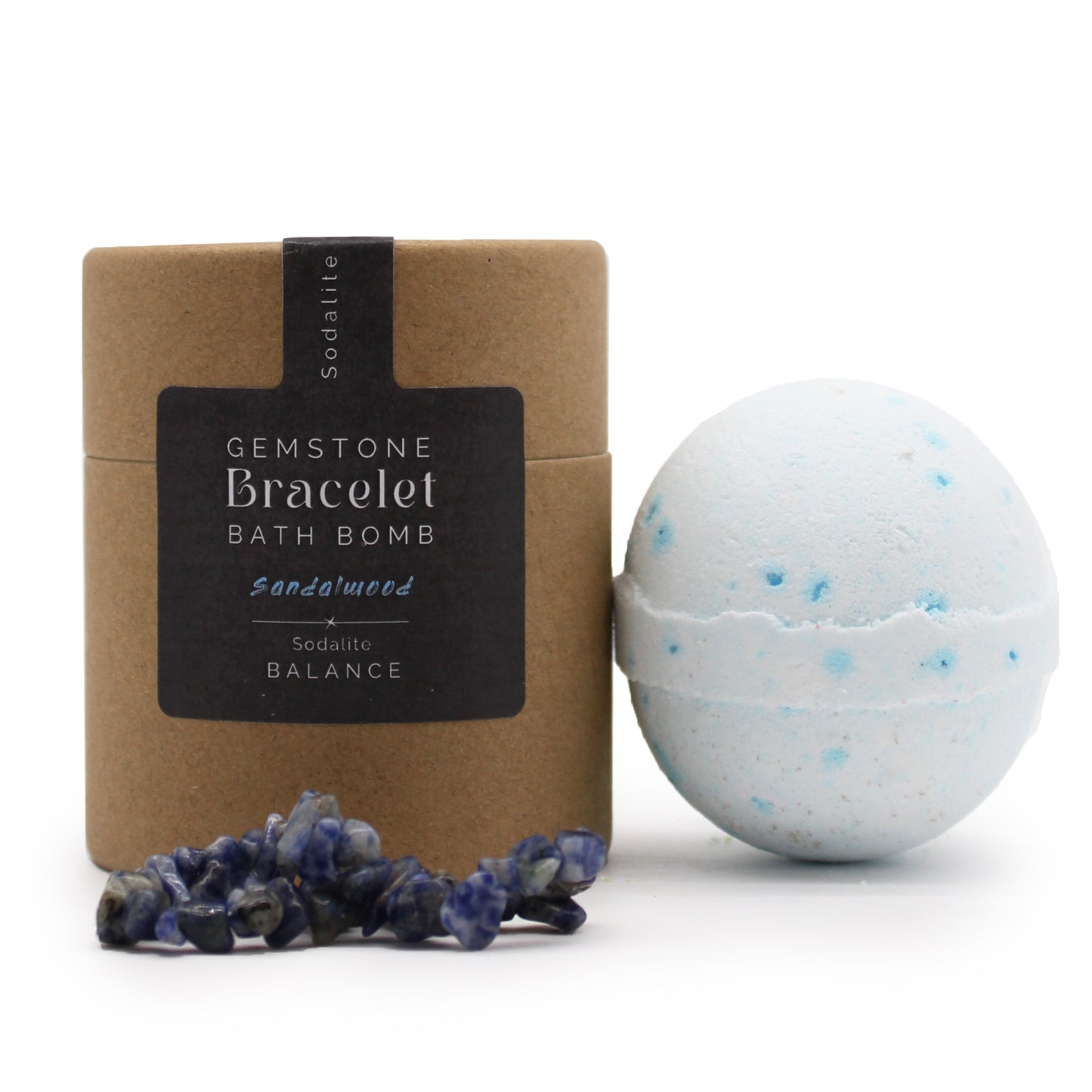 Bracelet en pierres précieuses sodalite et bombe de bain