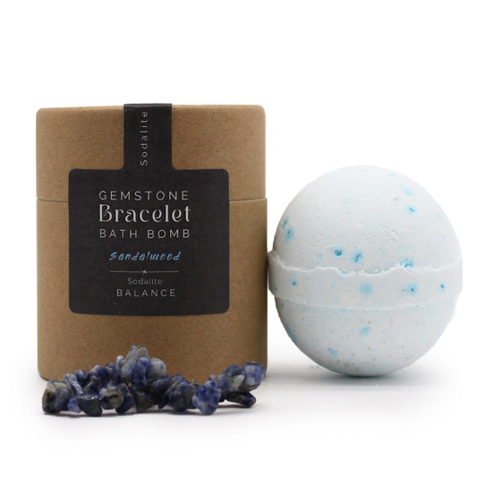 Bracelet en pierres précieuses sodalite et bombe de bain