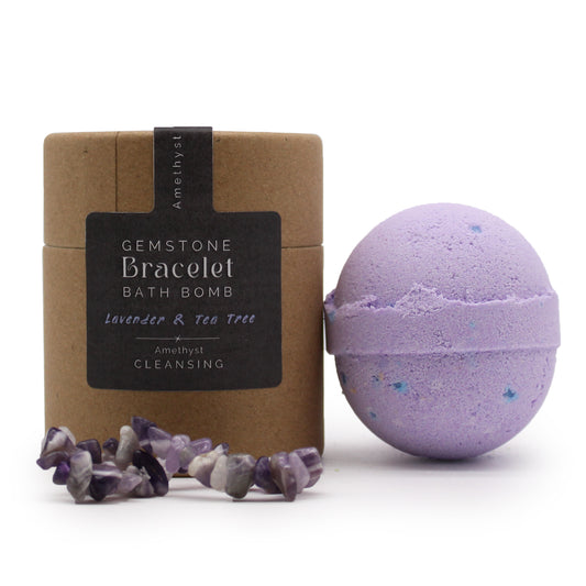 Bracelet bombe de bain avec pierres précieuses d'améthyste