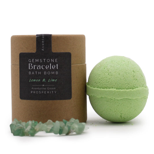 Bracelet bombe de bain avec pierres précieuses en aventurine verte