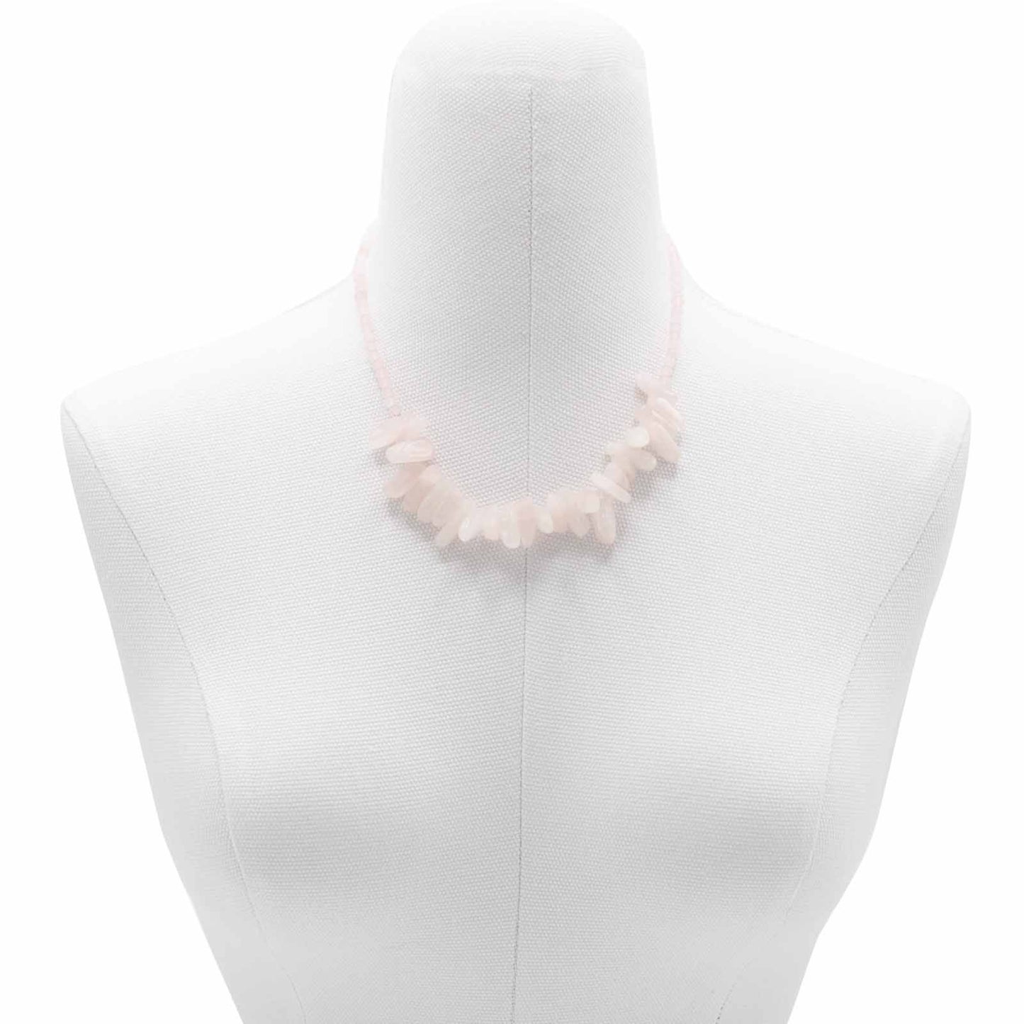 Collier Longstone en pierres précieuses - Quartz rose