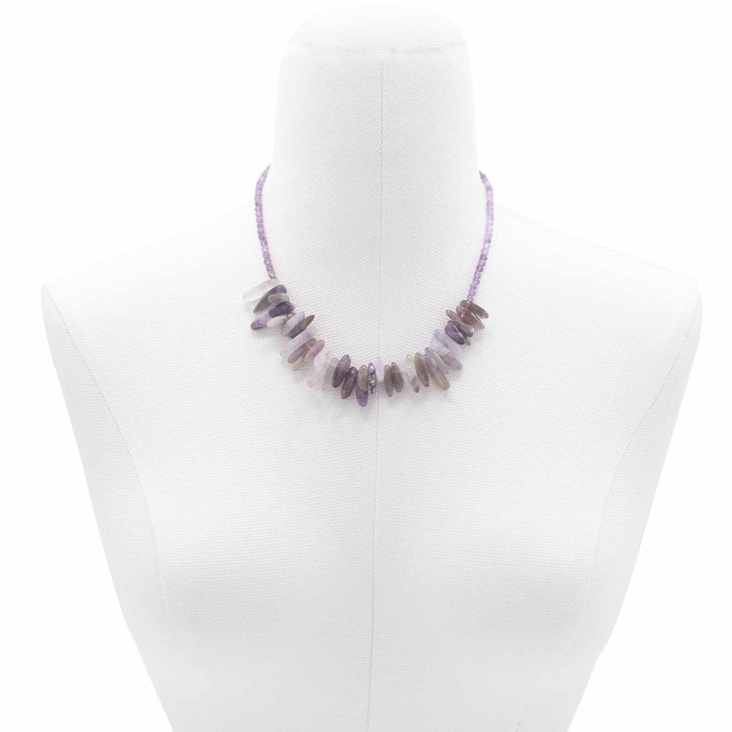 Collier long en pierres précieuses - Améthyste