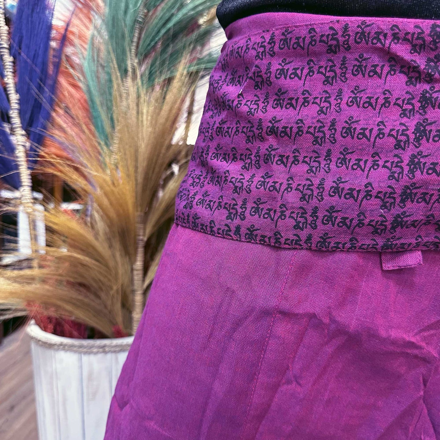 Pantalons de yoga et festivals – Mantra mandala du pêcheur thaïlandais en violet
