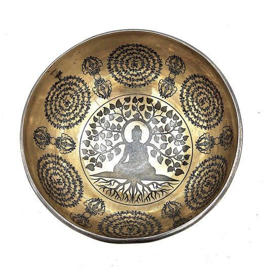 Bol chantant tibétain gravé - 16 cm - 7 chakrasBol chantant tibétain gravé - 16 cm - 7 chakras