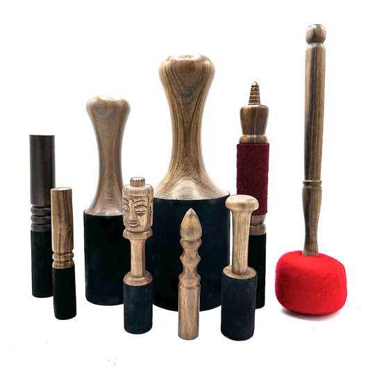 Bâton en bois - 23 cm - Stupa népalais
