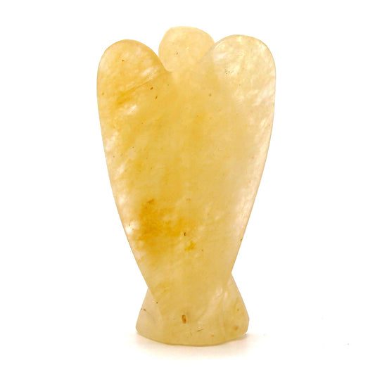 Ange en pierre précieuse sculptée à la main - Aventurine jaune
