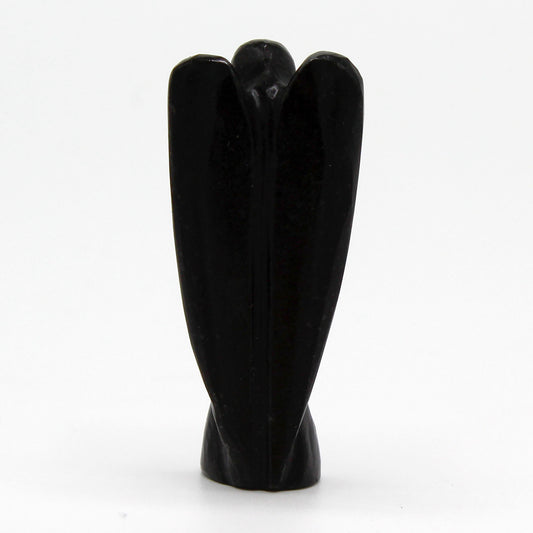 Ange en pierre précieuse sculpté à la main - agate noire