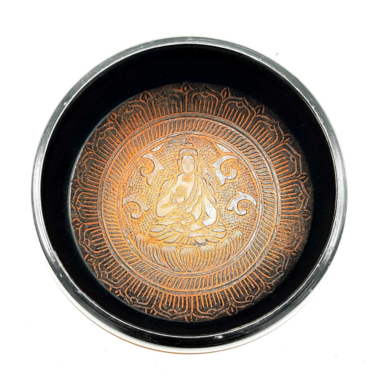 Bol chantant tibétain - Argile Om Bouddha - 16 cm