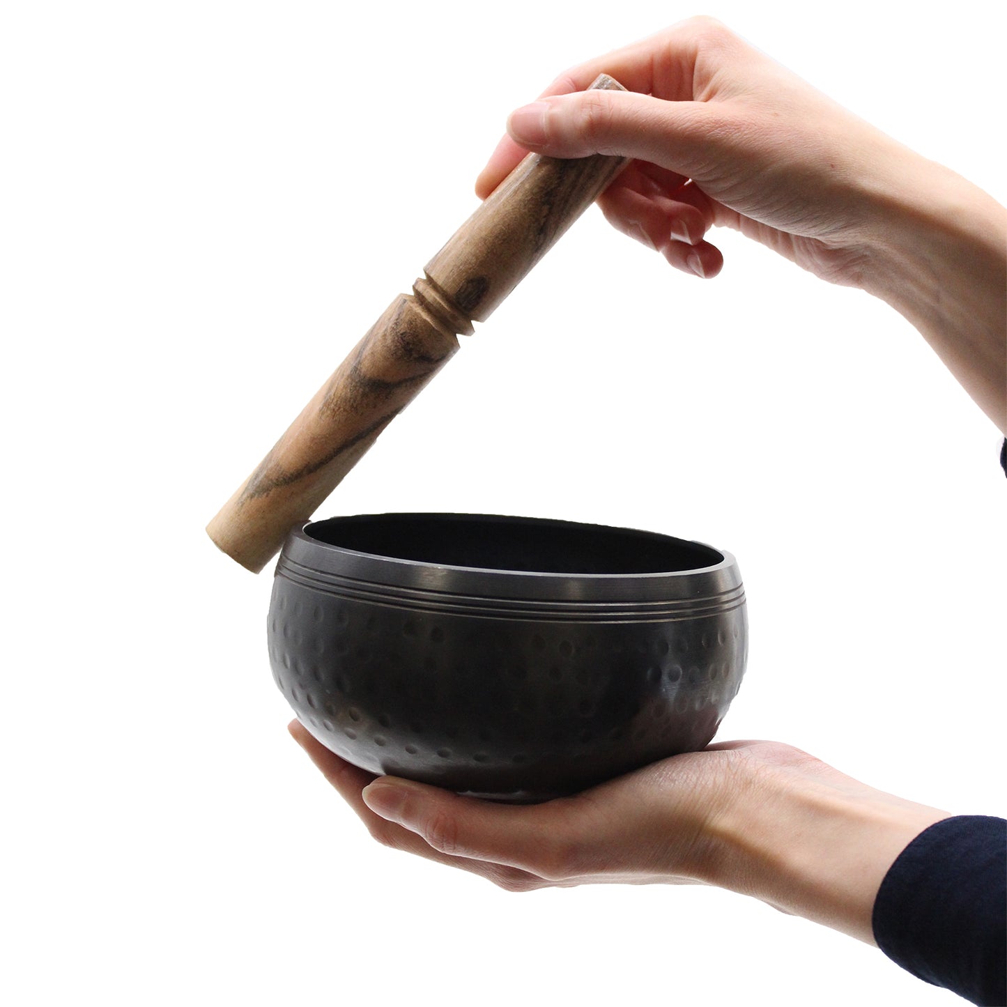 Bol moyen noir battu - 15 cm