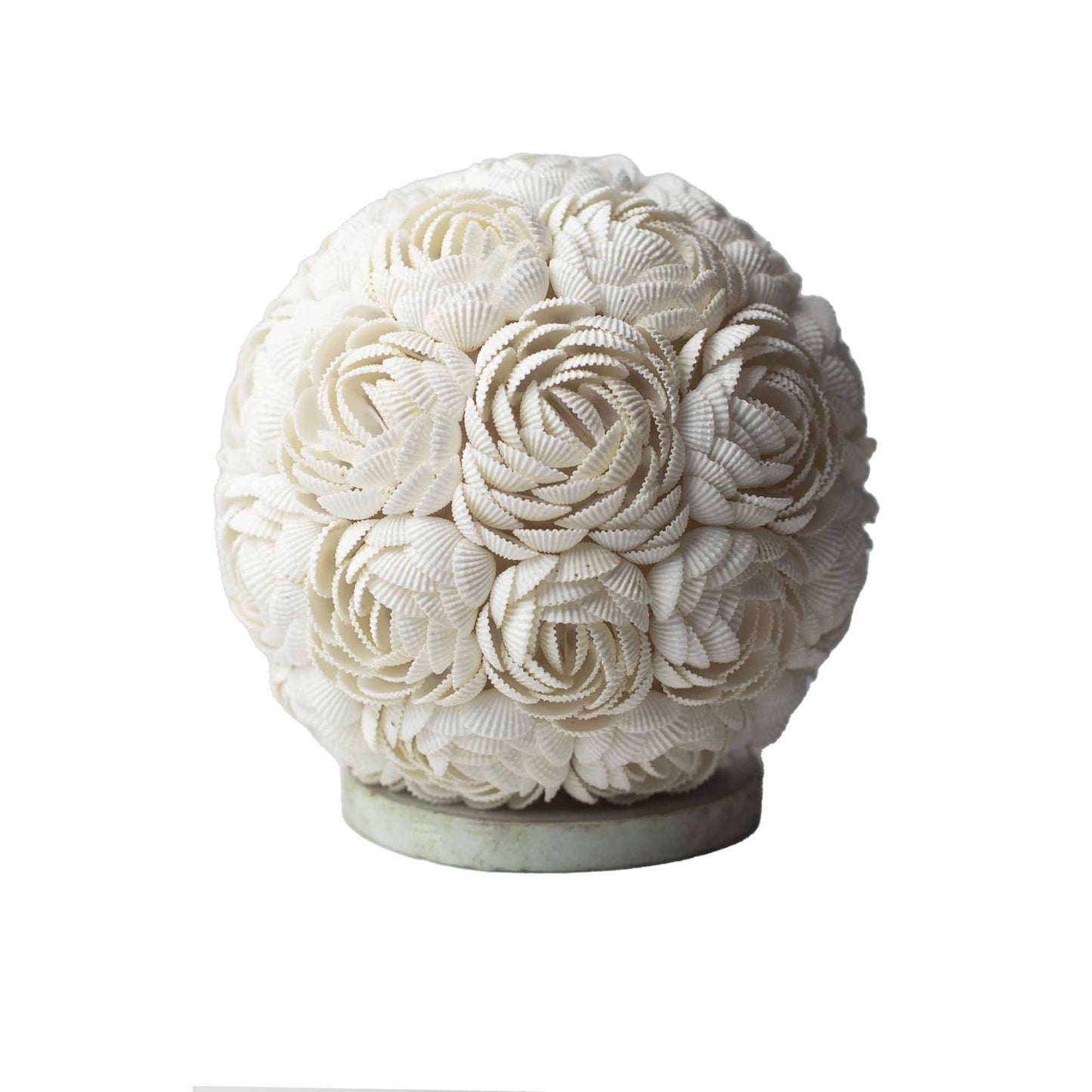 Lampe coquillage bohème - Globe rose - 20 cm