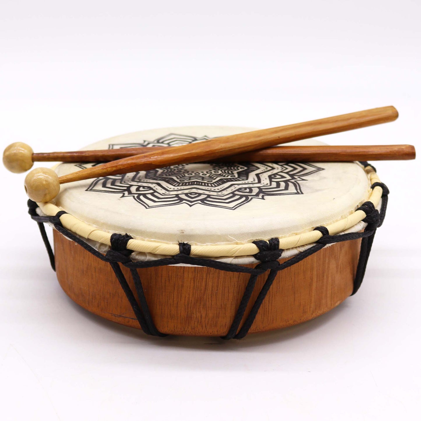 Tambour chamanique Mandala avec maillet - 20 cm