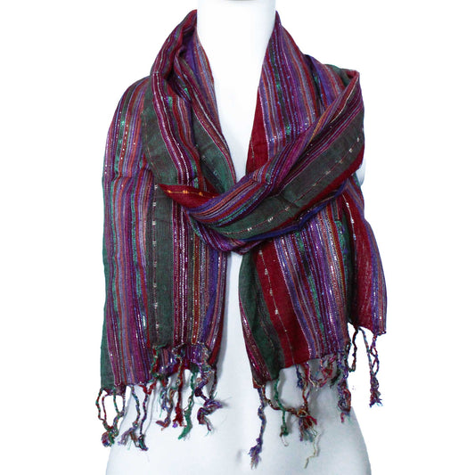 Foulards indiens bohèmes - 22 x 72 cm - Verts aléatoires