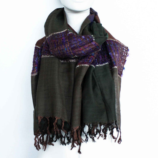 Grands foulards indiens bohèmes - 28 x 72 cm - Bleus aléatoires