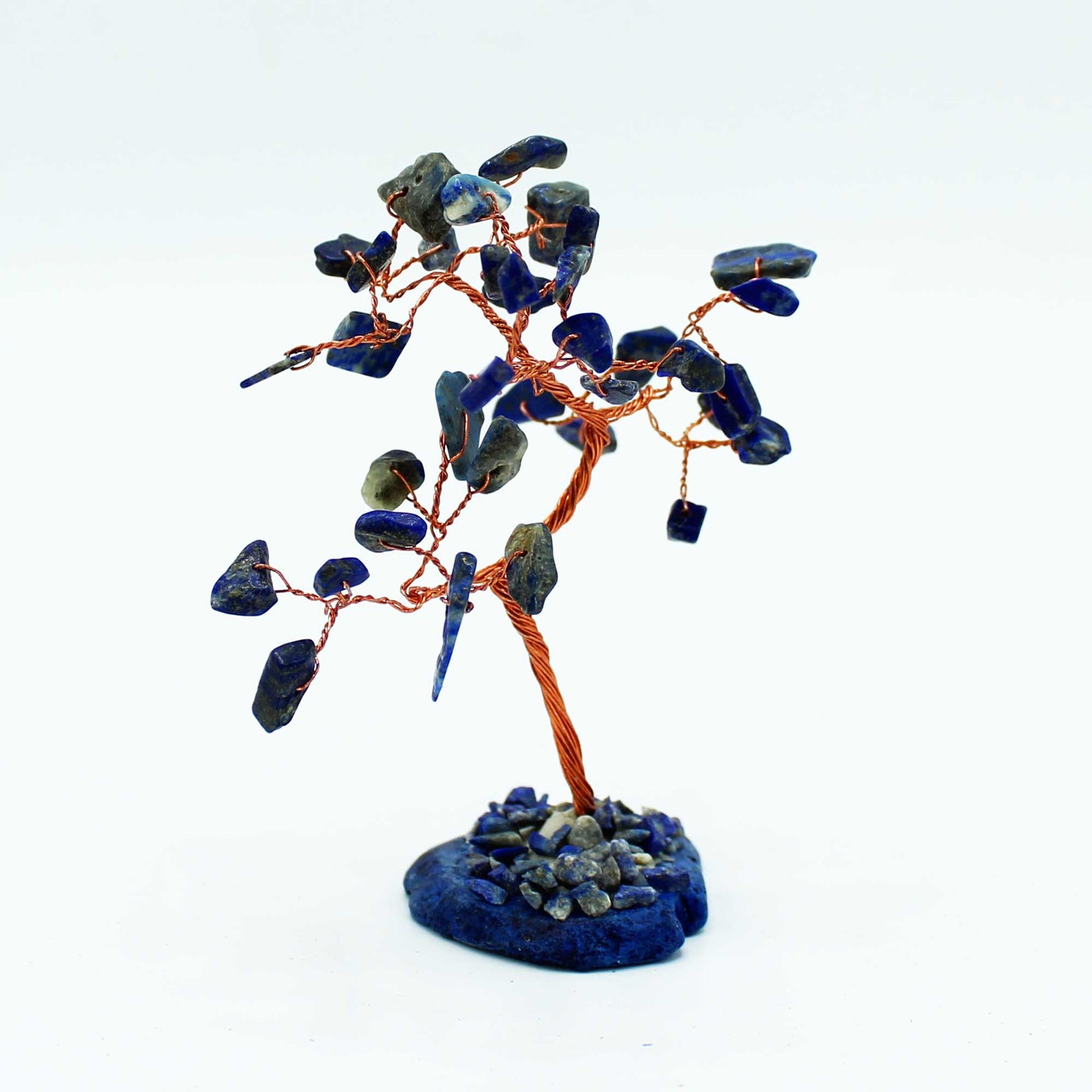 Edelsteinbaum: Sodalith auf blauem Achatsockel (35 Steine)