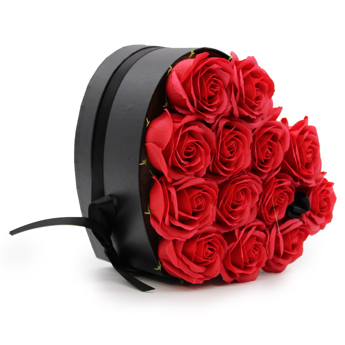 Coffret cadeau - Fleur de savon 13 roses rouges - Cœur