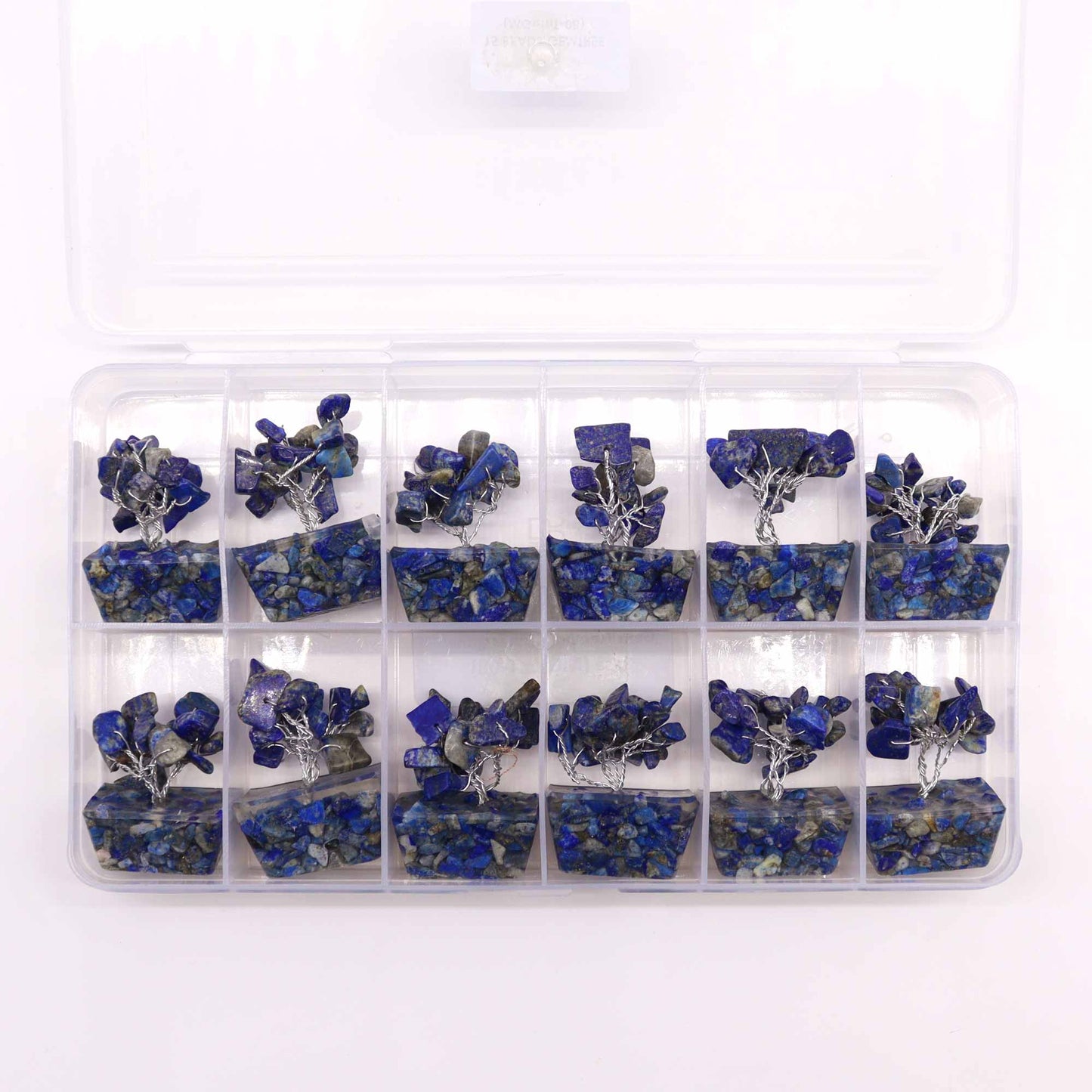 Mini arbre à pierres précieuses sur socle en orgonite - Sodalite (15 pierres)