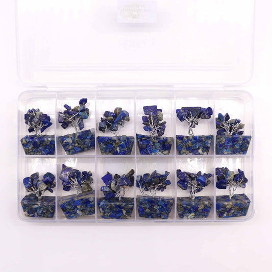 Mini arbre à pierres précieuses sur socle en orgonite - Sodalite (15 pierres)