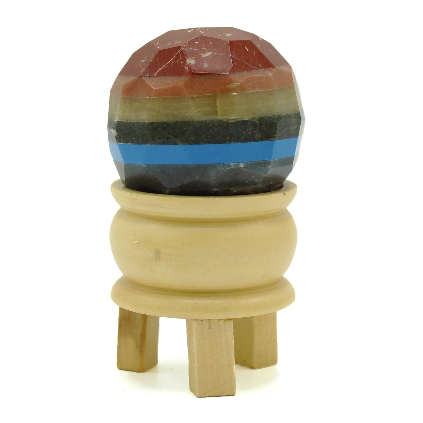 Boule de guérison en pierres précieuses et support - Sept chakras