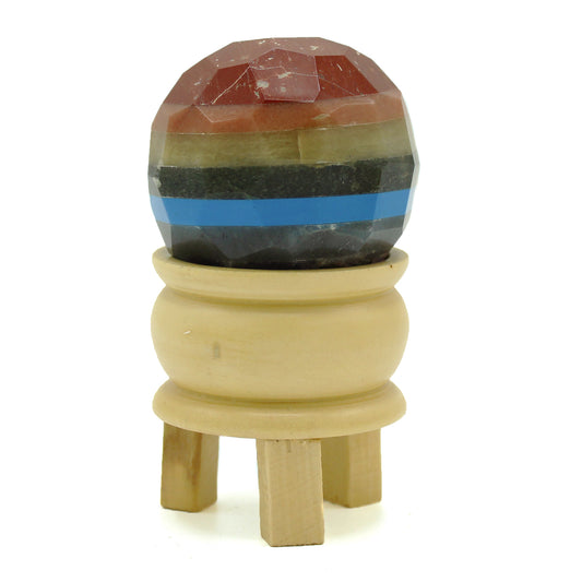 Boule de guérison en pierres précieuses et support - Sept chakras