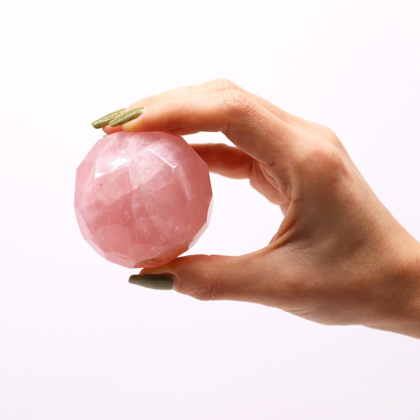 Boule de guérison et support en pierre précieuse - Quartz rose