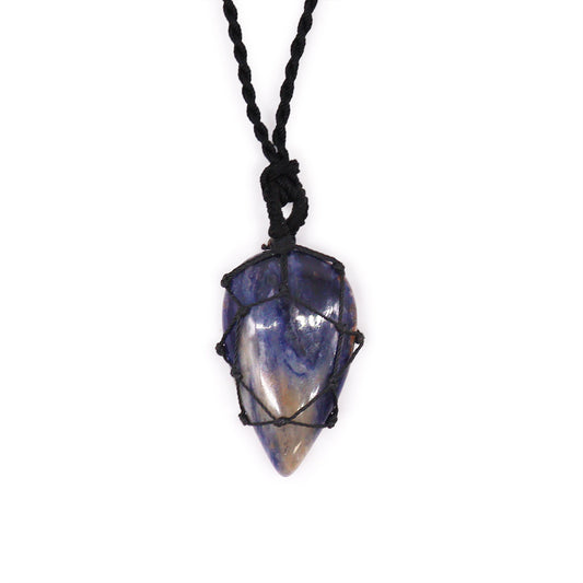 Pendule en pierre précieuse en forme de lingam - Quartz rose